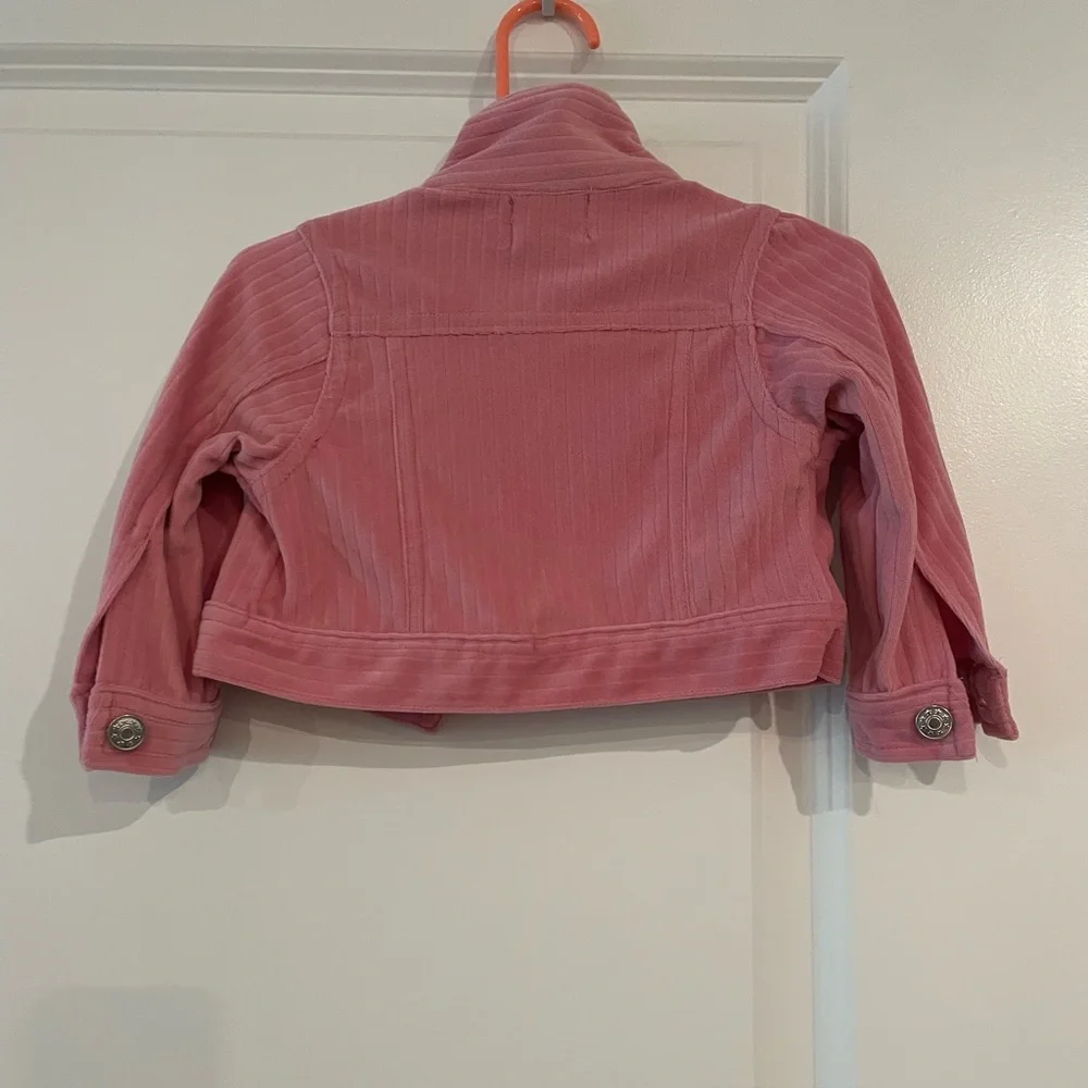 Pink Ruffle Velour Jacket - Picture 2 of 3